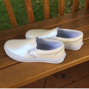 Custom iridescent slip on vans